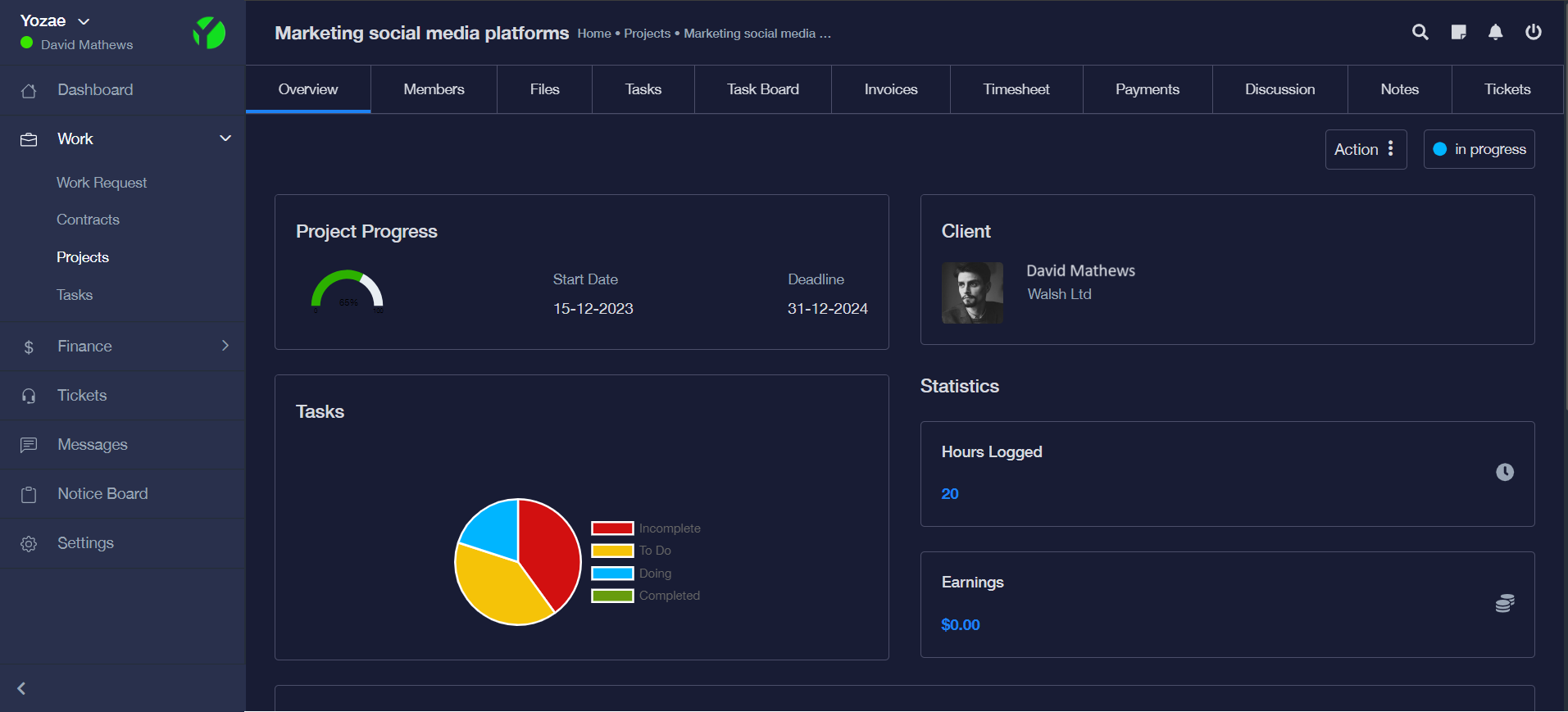 Client – Project Details – YOZAE